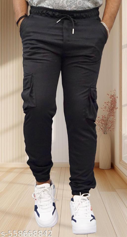 Black cargo for men's
